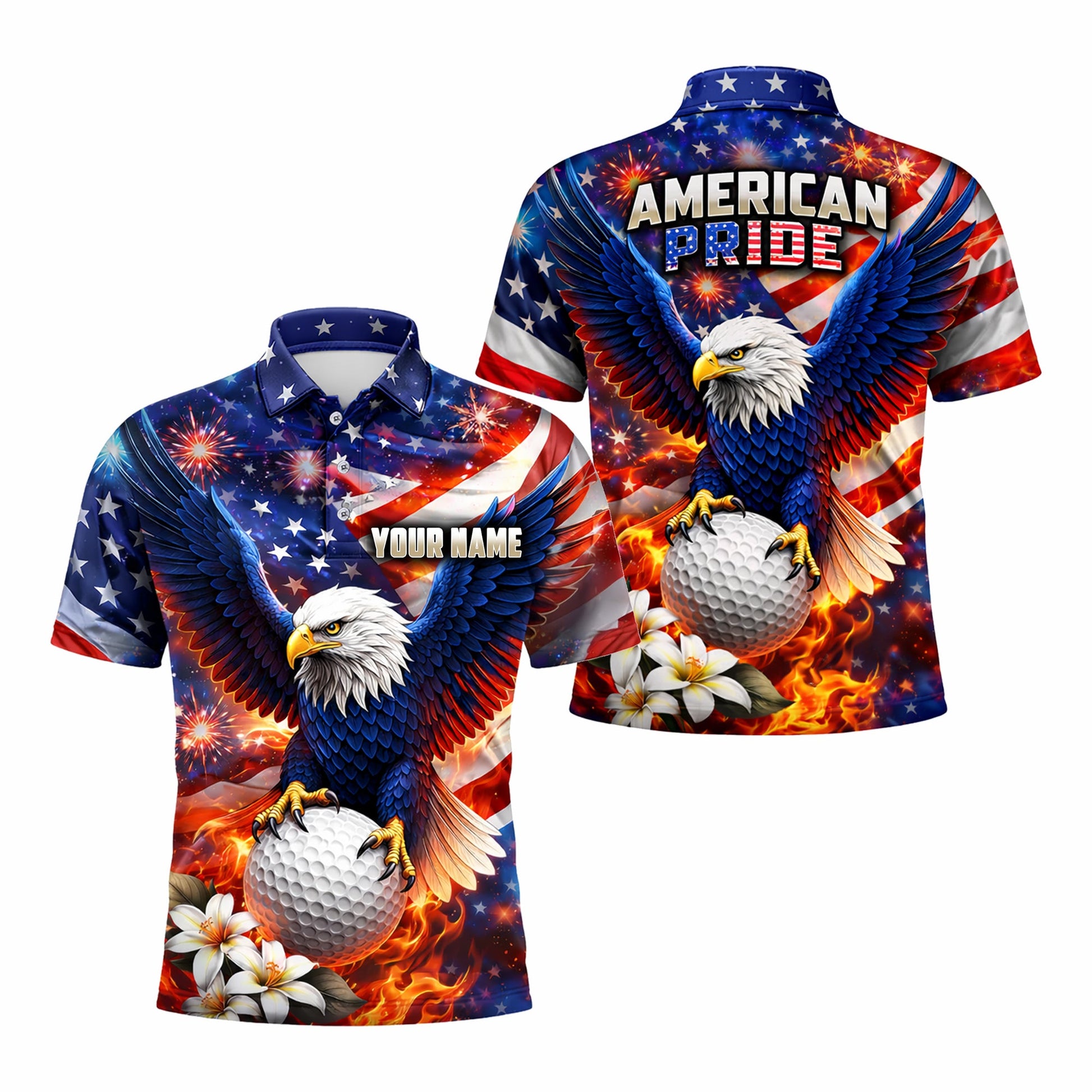 Men's American Eagle Patriotic Custom Name Golf Polo Shirt GIA26041007_1.jpg