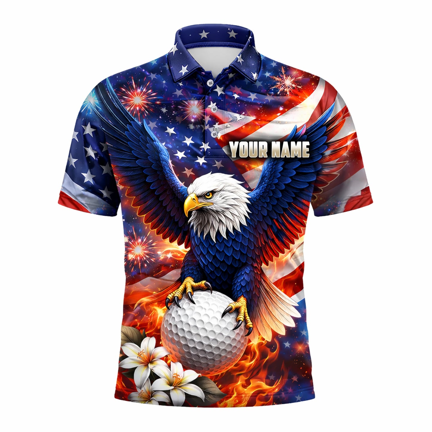 Men's American Eagle Patriotic Custom Name Golf Polo Shirt GIA26041007_2.jpg