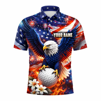 Men's American Eagle Patriotic Custom Name Golf Polo Shirt GIA26041007_2.jpg