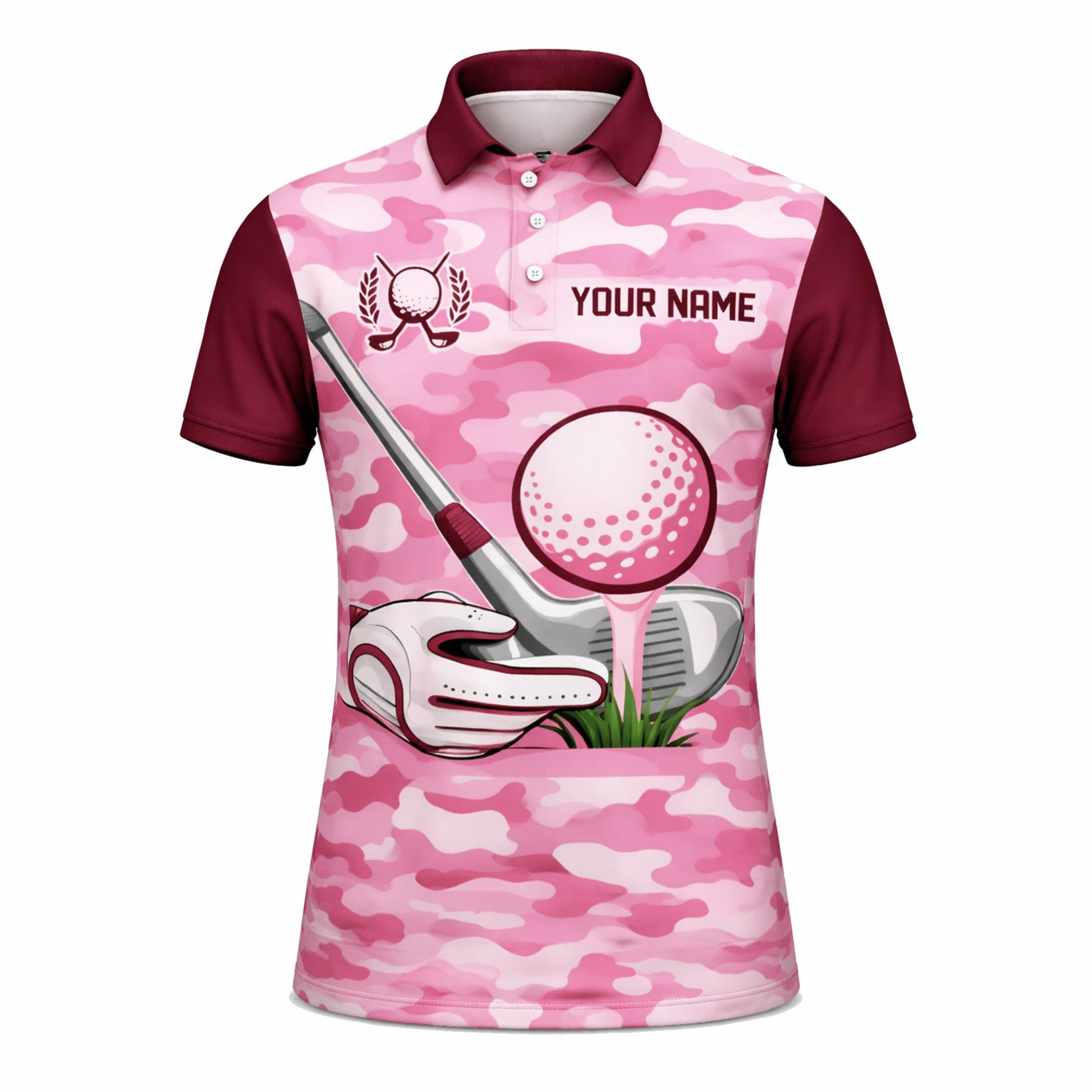 Men's Custom Name Team Golf Polo Shirt Pink Camo GIA26041305_2.jpg