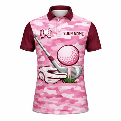 Men's Custom Name Team Golf Polo Shirt Pink Camo GIA26041305_2.jpg