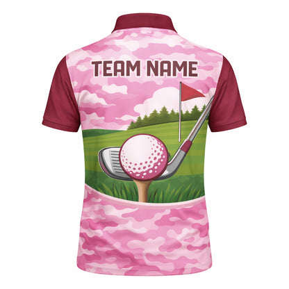 Men's Custom Name Team Golf Polo Shirt Pink Camo GIA26041305_3.jpg