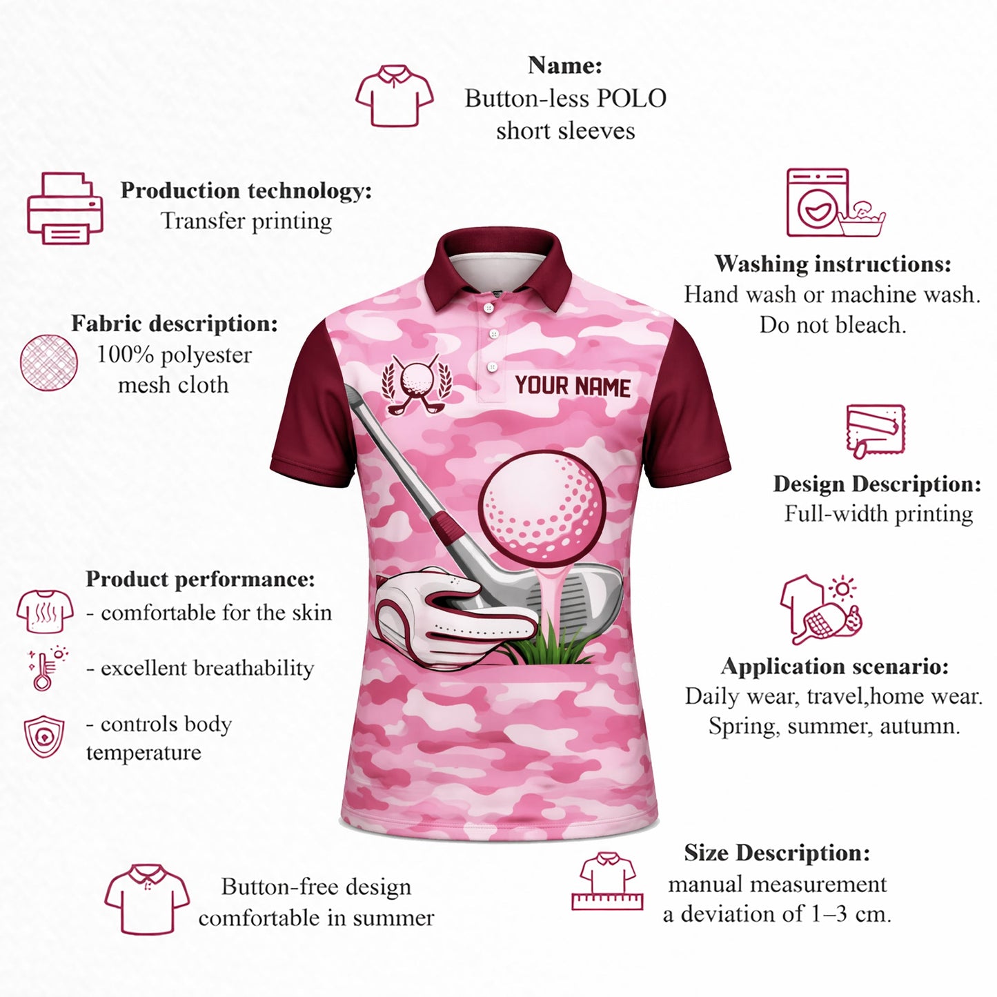 Men's Custom Name Team Golf Polo Shirt Pink Camo GIA26041305_4.jpg