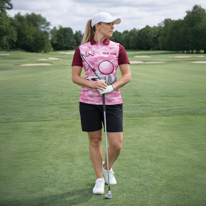 Men's Custom Name Team Golf Polo Shirt Pink Camo GIA26041305_6.jpg