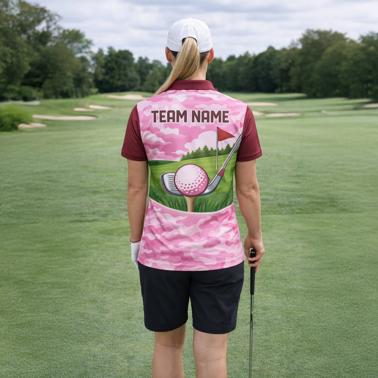Men's Custom Name Team Golf Polo Shirt Pink Camo GIA26041305_7.jpg
