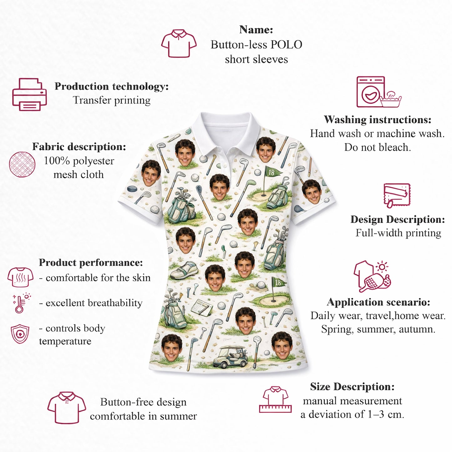 Women's Personalized Custom Face Photo Golf Polo Shirt GIA26041501_4.jpg