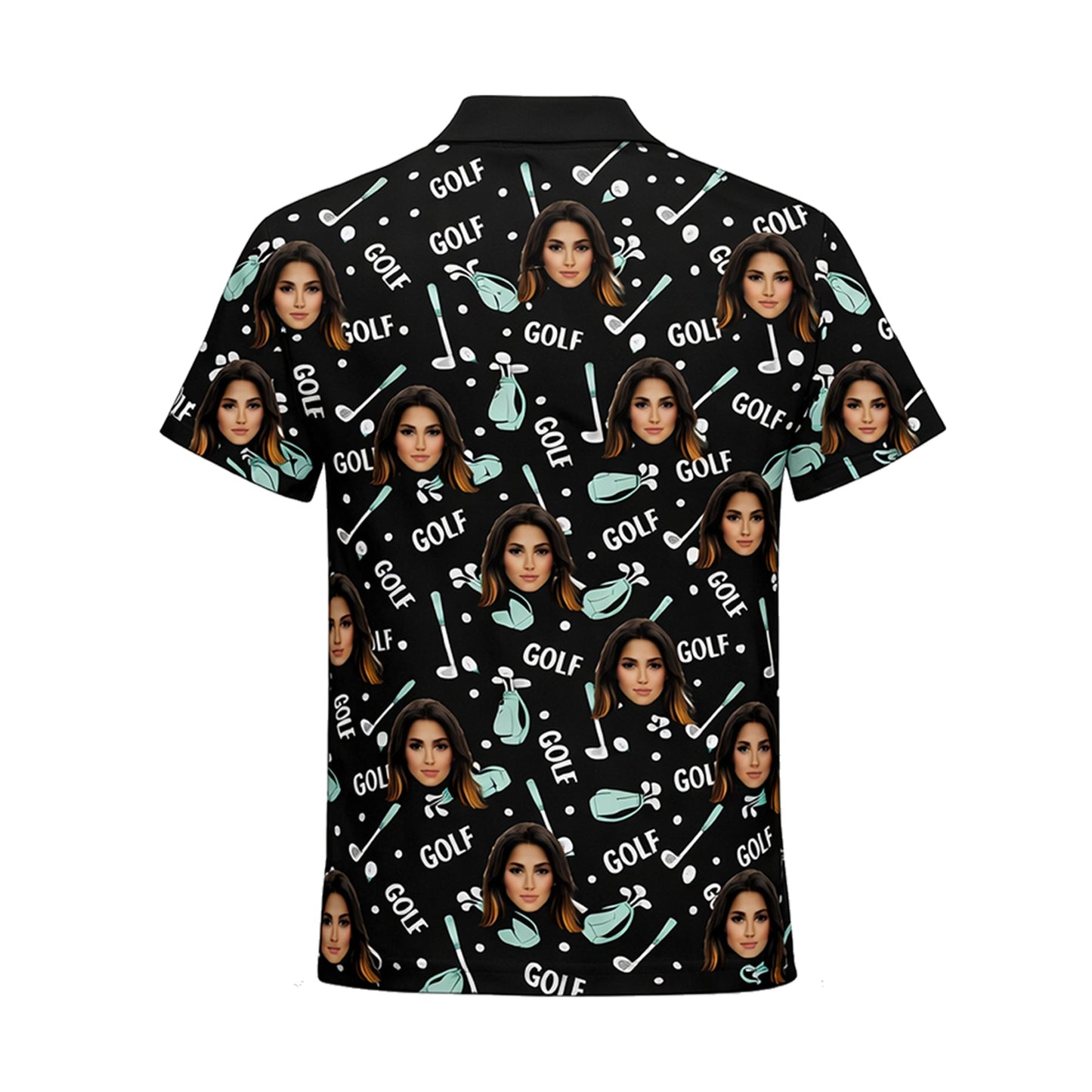 Custom Photo Face Golf Polo Shirt Women Black Mint GIA26041502_3.jpg