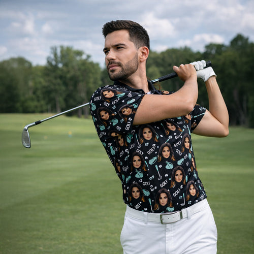 Custom Photo Face Golf Polo Shirt Women Black Mint GIA26041502_5.jpg