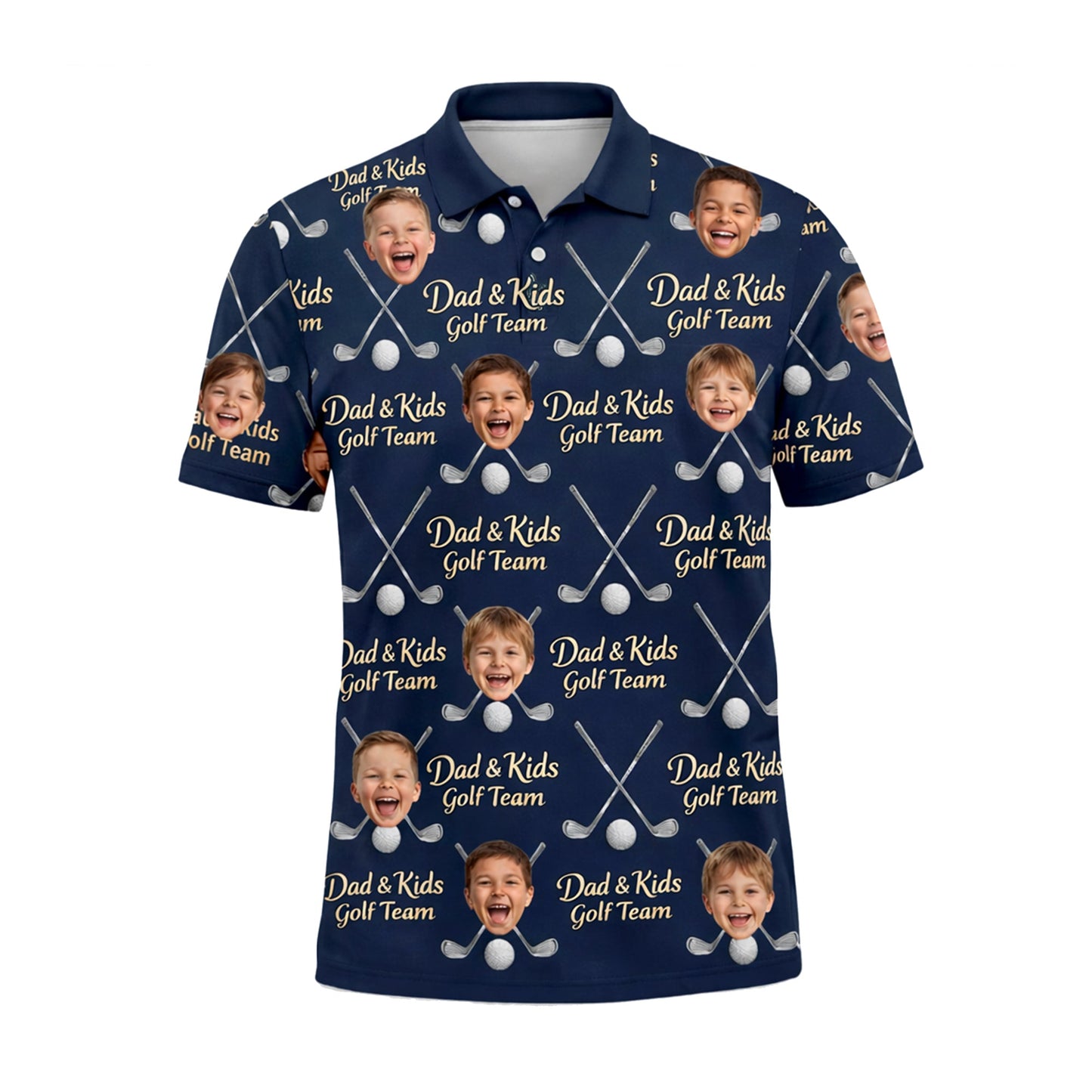 Dad and Kids Golf Team Custom Photo Face Polo Navy GIA26041603_2.jpg