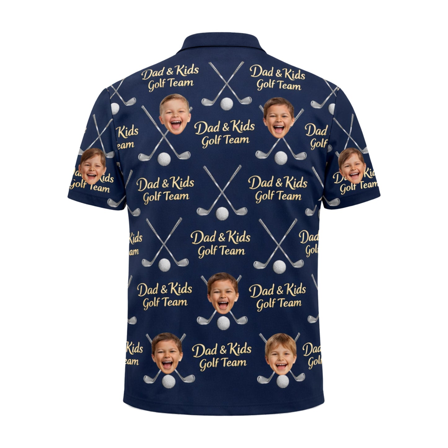 Dad and Kids Golf Team Custom Photo Face Polo Navy GIA26041603_3.jpg