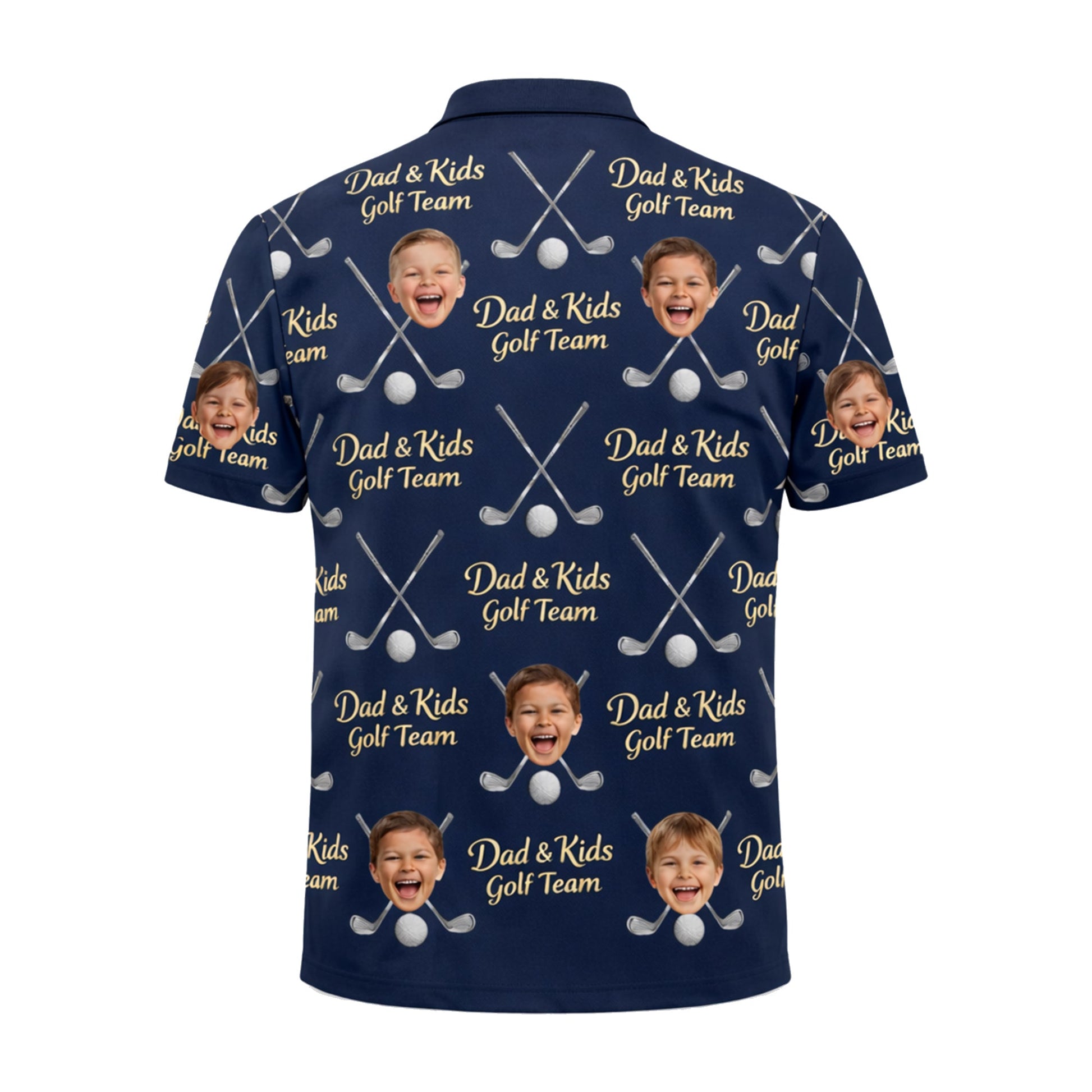 Dad and Kids Golf Team Custom Photo Face Polo Navy GIA26041603_3.jpg