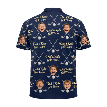 Dad and Kids Golf Team Custom Photo Face Polo Navy GIA26041603_3.jpg