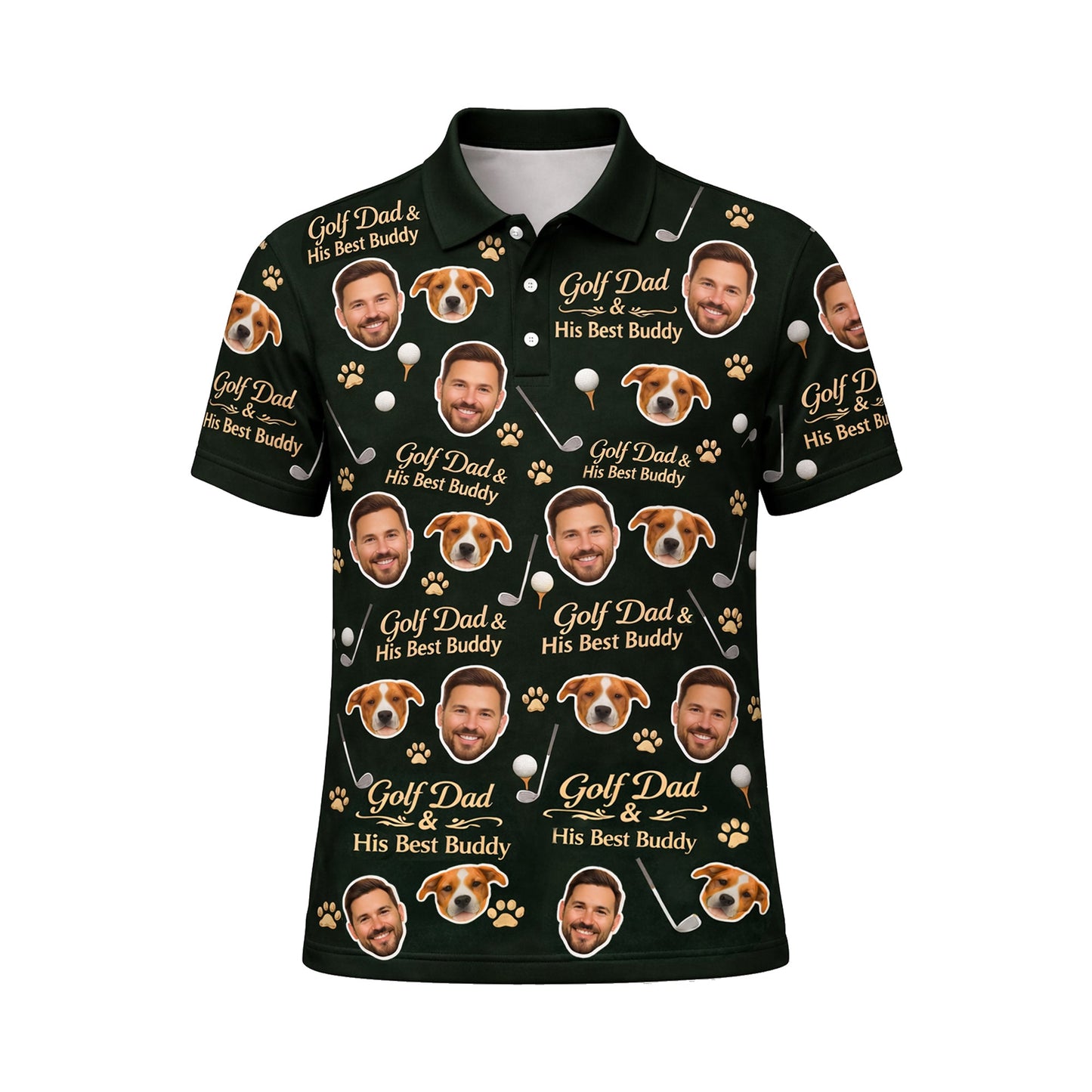 Golf Dad & His Best Buddy Custom Photo Polo Green GIA26041604_2.jpg