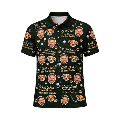 Golf Dad & His Best Buddy Custom Photo Polo Green GIA26041604_2.jpg