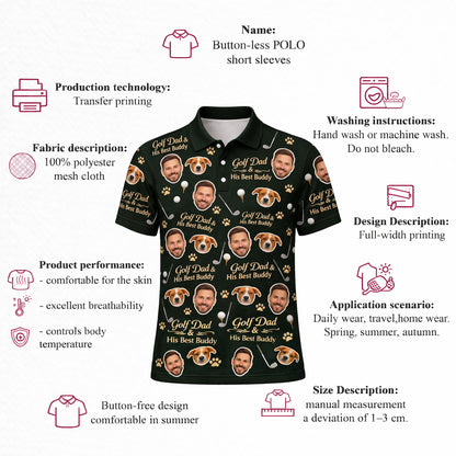Golf Dad & His Best Buddy Custom Photo Polo Green GIA26041604_4.jpg