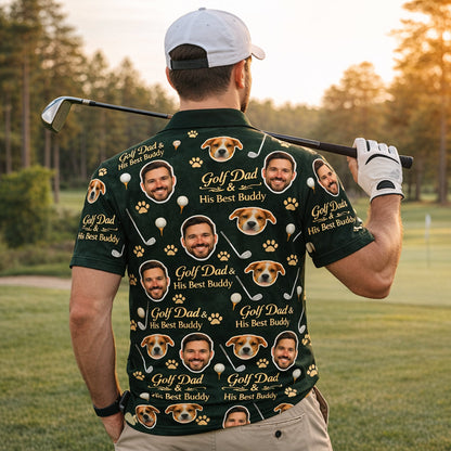 Golf Dad & His Best Buddy Custom Photo Polo Green GIA26041604_7.jpg