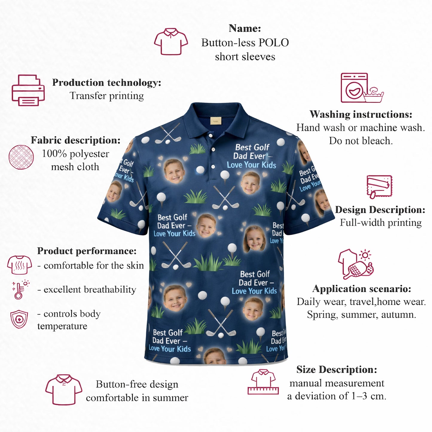 Best Golf Dad Ever Custom Kids Photo Polo Navy Blue GIA26041605_4.jpg
