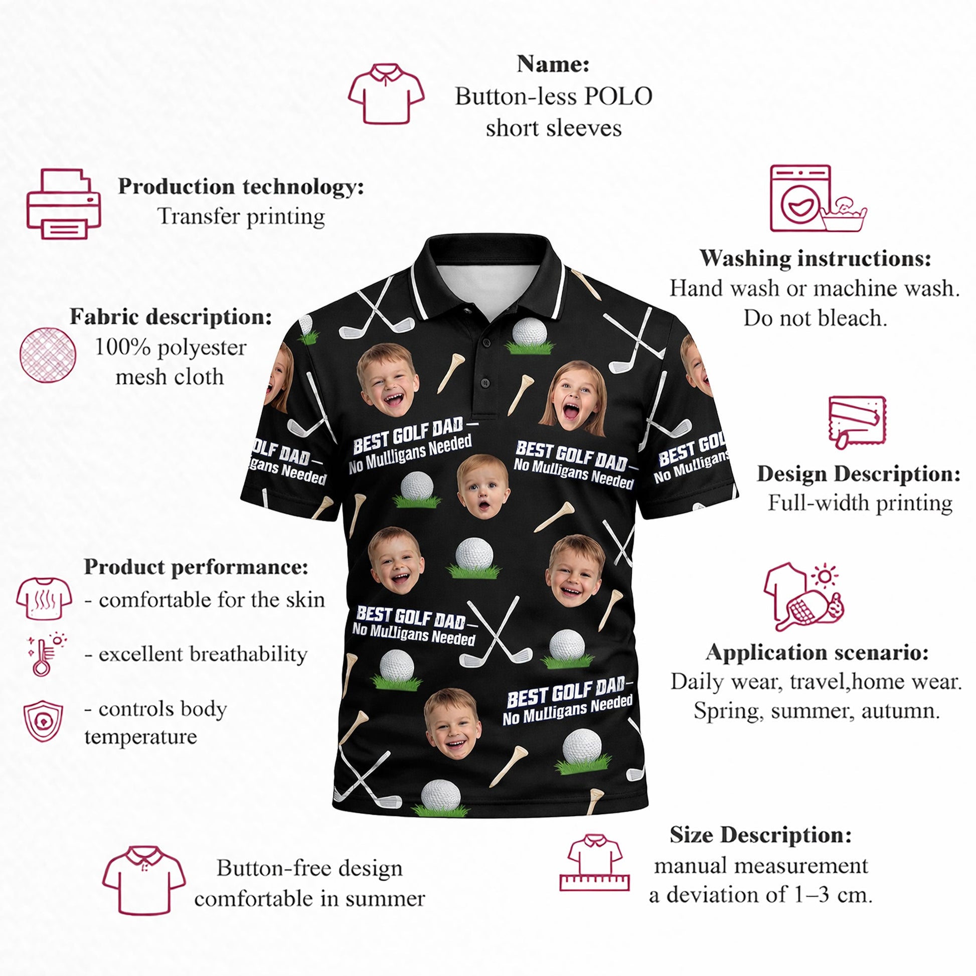 Custom Kids Photo Best Golf Dad Polo Shirt Black GIA26041607_4.jpg