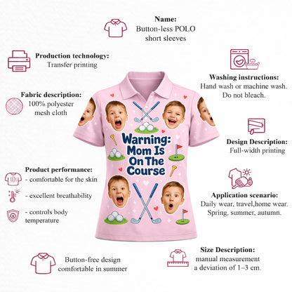 Custom Kids Photo Warning Mom On Course Golf Polo Pink GIA26041802_4.jpg