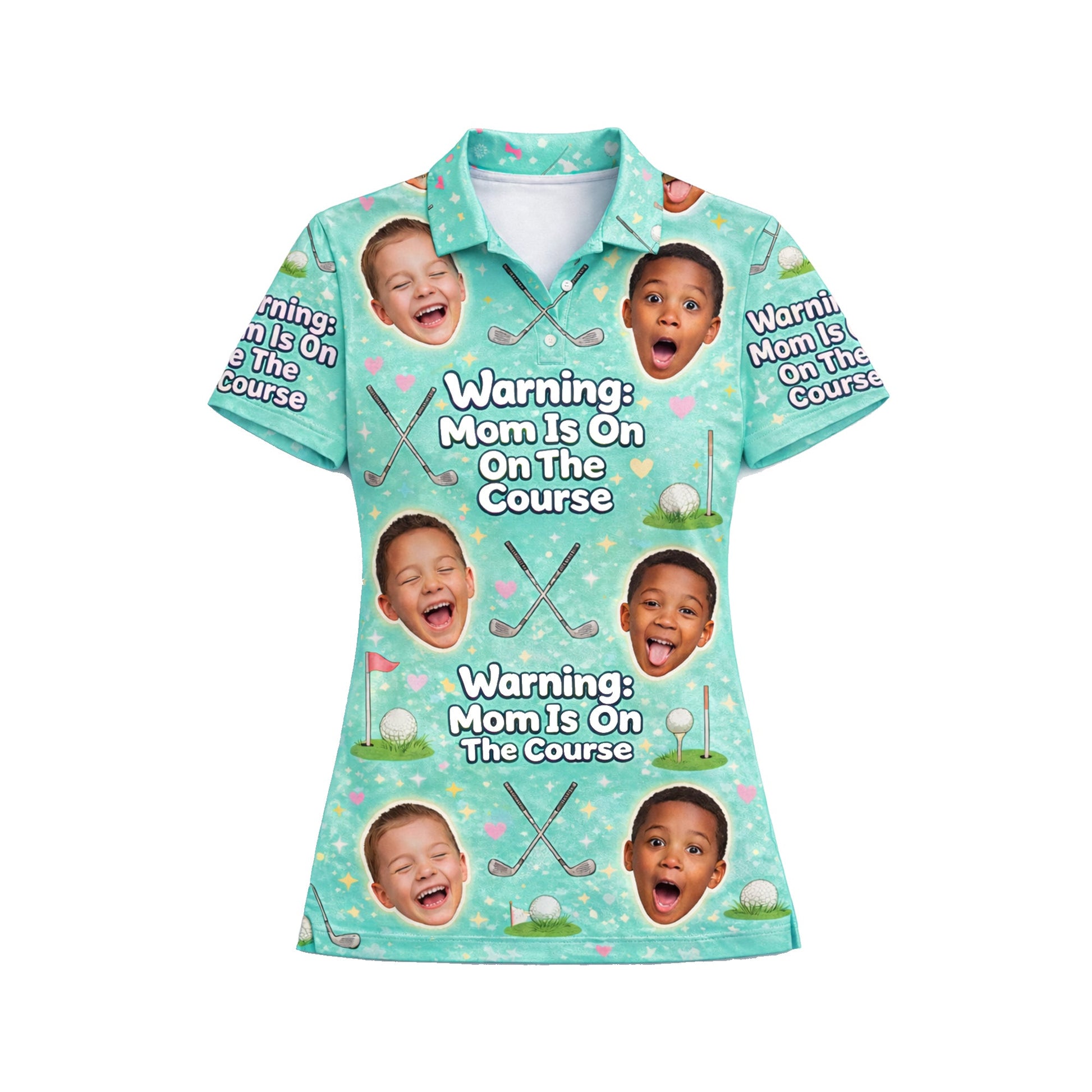 Funny Golf Mom Custom Face Mint Green Polo Shirt GIA26041804_2.jpg