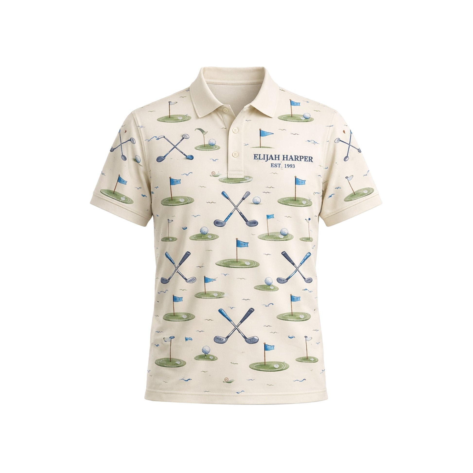 Custom Name Est Year Watercolor Golf Polo Cream Beige GIA26042002_2.jpg