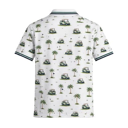 Custom Name Golf Cart Palm Tree Clubhouse Polo White GIA26042003_3.jpg
