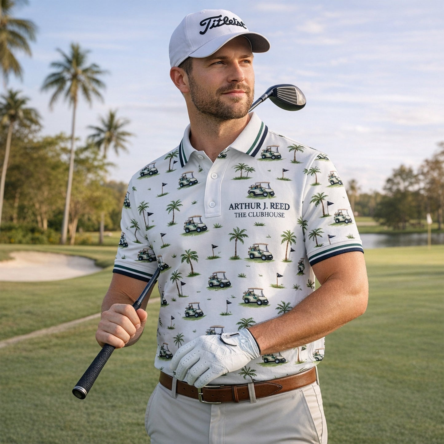 Custom Name Golf Cart Palm Tree Clubhouse Polo White GIA26042003_5.jpg