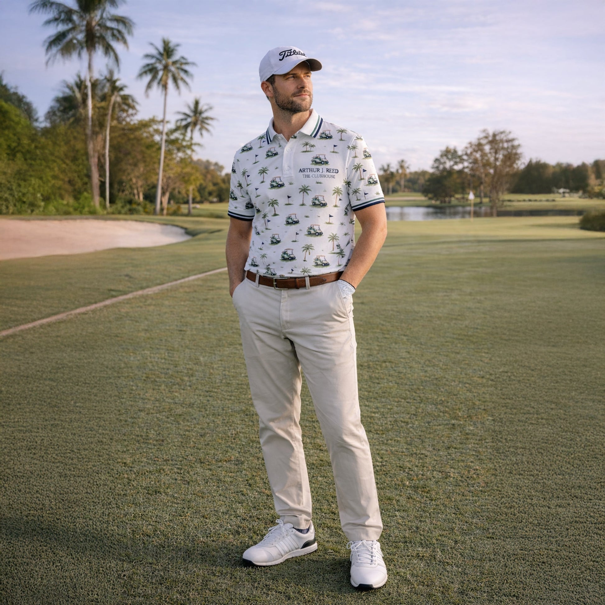Custom Name Golf Cart Palm Tree Clubhouse Polo White GIA26042003_6.jpg