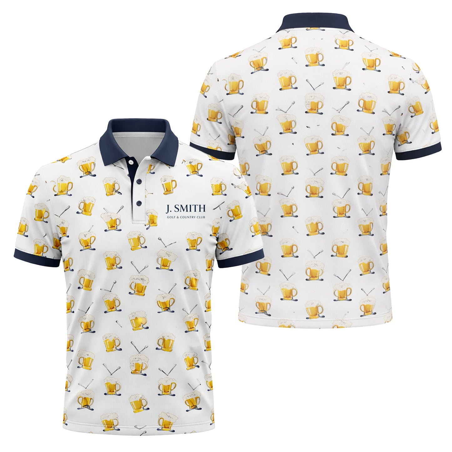 Personalized Beer & Golf Clubs Country Club Polo White GIA26042004_1.jpg