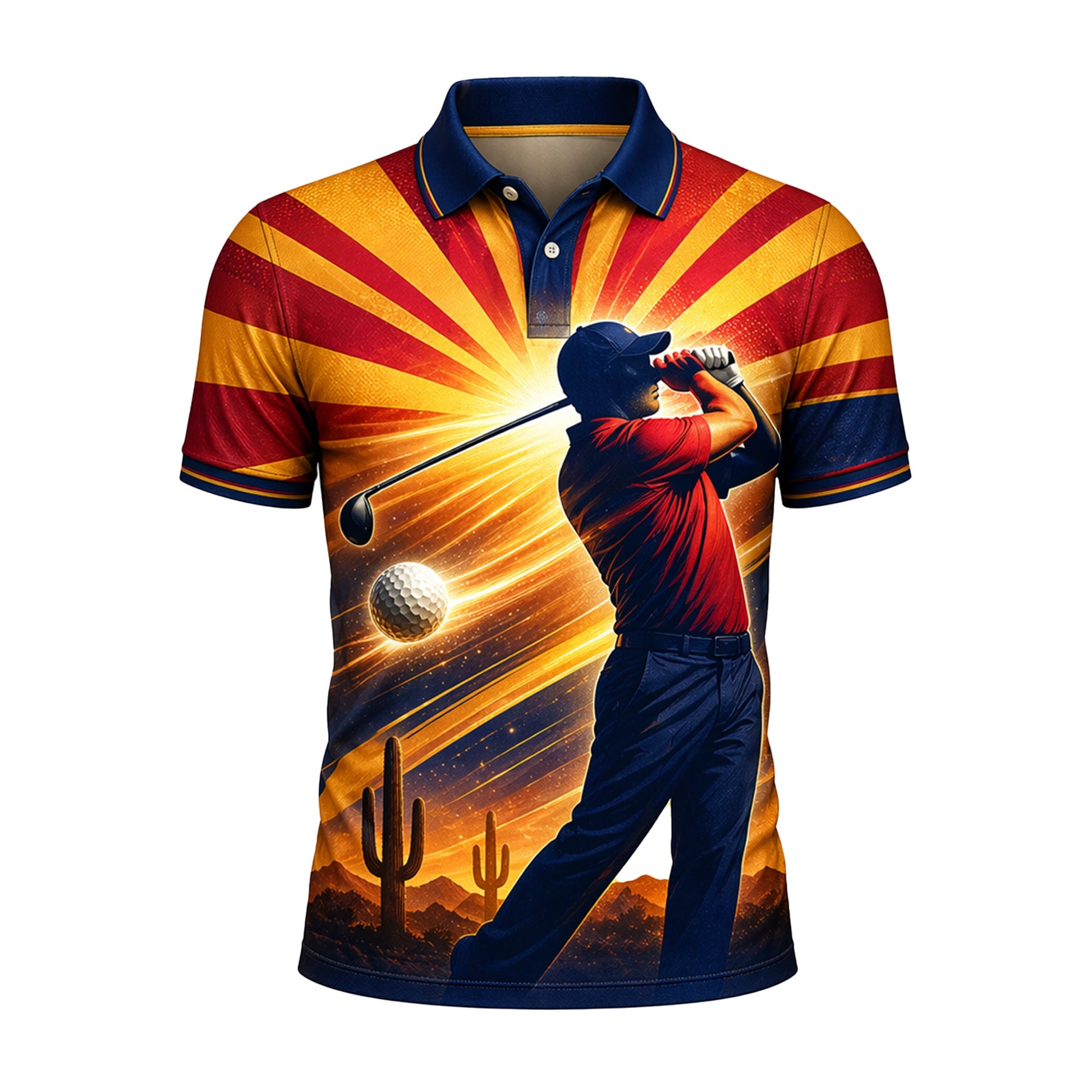 Arizona Desert Sunset Custom Name Golf Polo Shirt Men GIA26042101_2.jpg