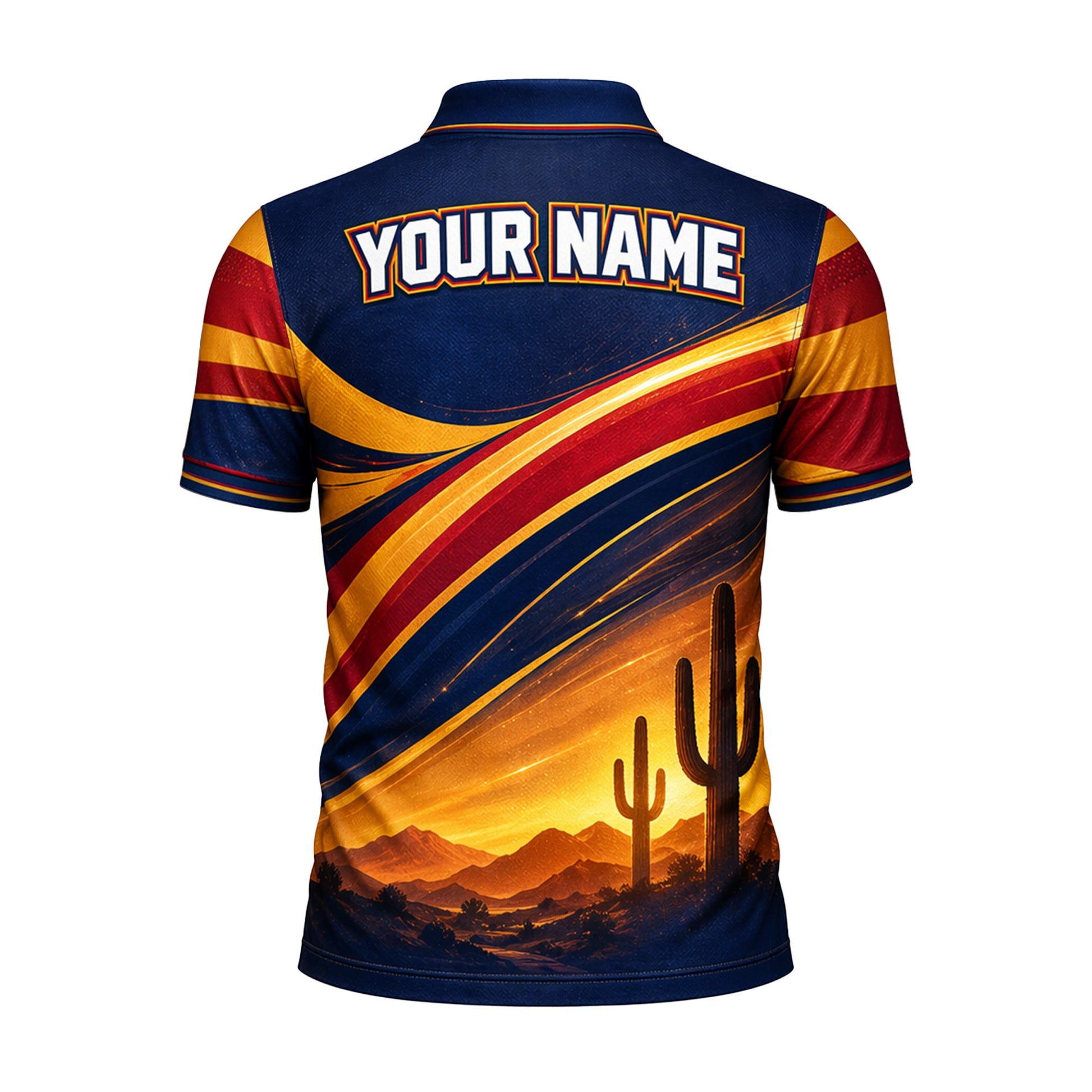 Arizona Desert Sunset Custom Name Golf Polo Shirt Men GIA26042101_3.jpg