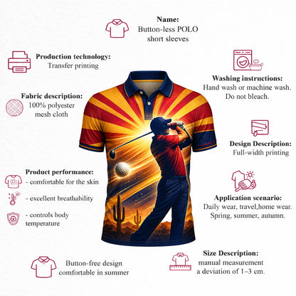 Arizona Desert Sunset Custom Name Golf Polo Shirt Men GIA26042101_4.jpg