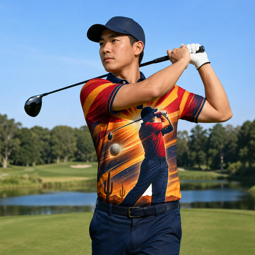 Arizona Desert Sunset Custom Name Golf Polo Shirt Men GIA26042101_5.jpg