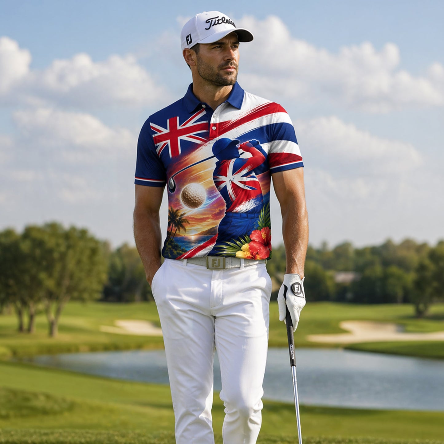 Hawaii Flag Tropical Golfer Custom Name Polo Sunset GIA26042103_5.jpg