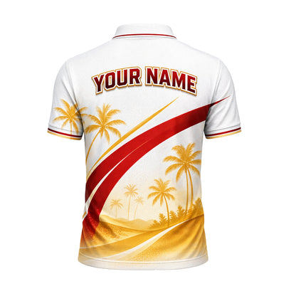 Custom Name Florida Golfer Tropical Palm Polo White Red GIA26042106_3.jpg