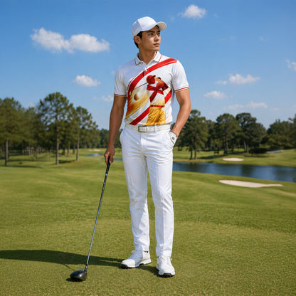 Custom Name Florida Golfer Tropical Palm Polo White Red GIA26042106_6.jpg