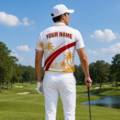 Custom Name Florida Golfer Tropical Palm Polo White Red GIA26042106_7.jpg