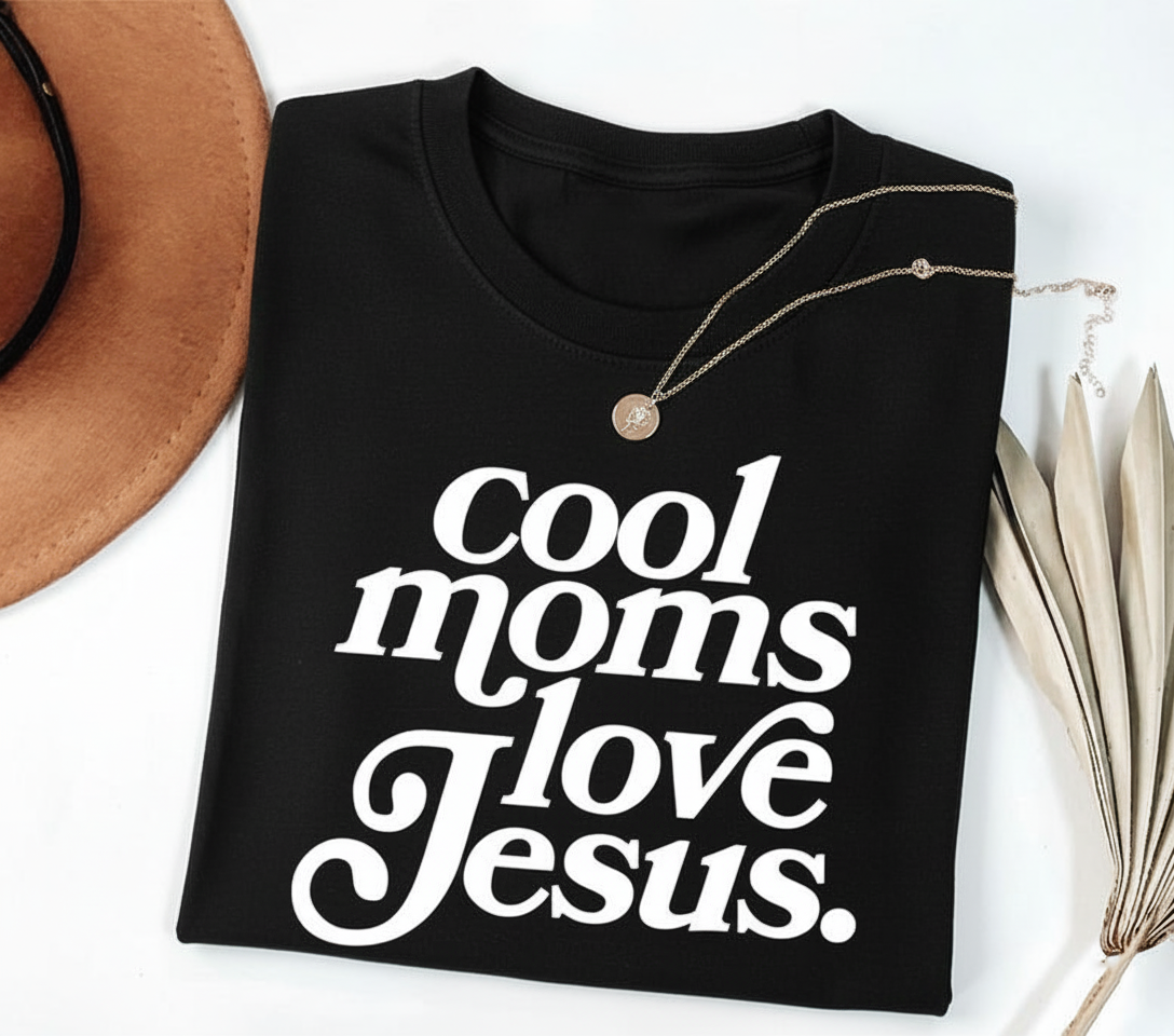 Cool Moms Love Jesus Sweatshirt-Hoodie, Christian Mom Shirt, Praying Mama Shirts, Faith Based Sweatshirt, Faithful Shirt, Religious Mom Tee