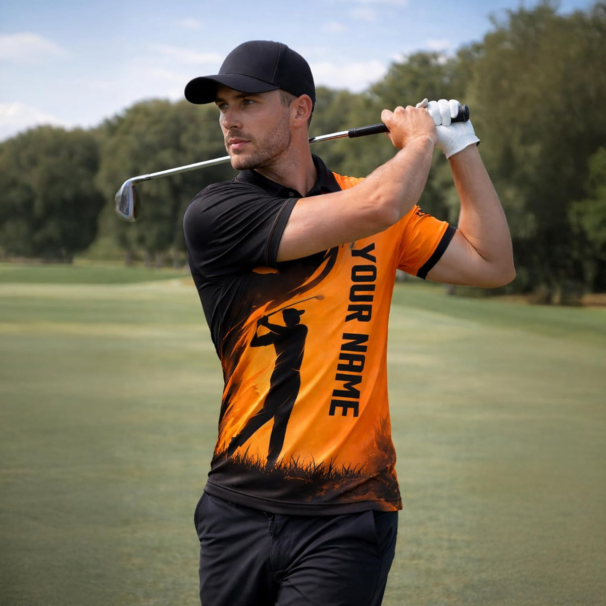 GIA26031605 GolfPoloShirtCustomNamePersonalizedGolferSilhouettePerformancePoloShirtforMenBlack2.jpg