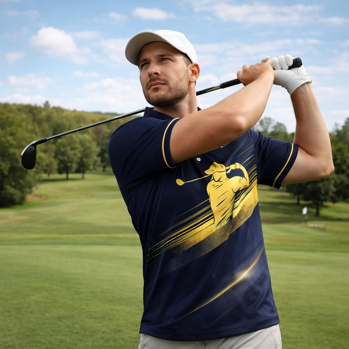 GIA26031603 GolfPoloShirtPerformanceMenNavyGoldGolferSwingGraphicBreathableAthleticShirt2.jpg