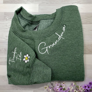 Custom Embroidered Sweatshirt, Make Your Own Sweatshirt, Custom Text On Neckline Sweatshirt