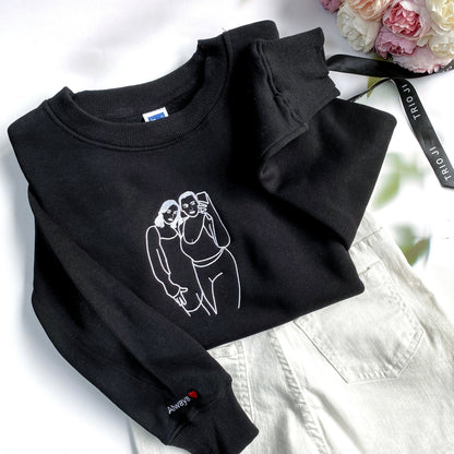 Embroidery Sexy Girl Mirror Selfie - Custom Photo Embroidered T-shirt - Gift For Girlfriend IMG_0488.jpg?v=1742187617