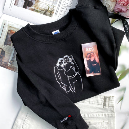 Embroidery Sexy Girl Mirror Selfie - Custom Photo Embroidered T-shirt - Gift For Girlfriend IMG_0489.jpg?v=1742187617