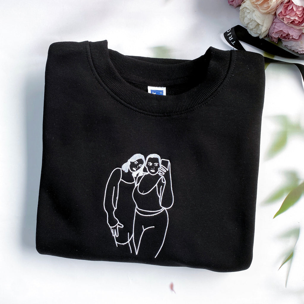 Embroidery Sexy Girl Mirror Selfie - Custom Photo Embroidered T-shirt - Gift For Girlfriend IMG_0496.jpg?v=1742187617