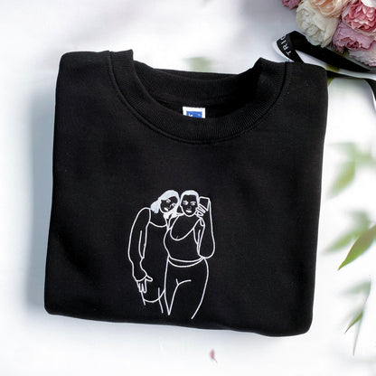 Embroidery Sexy Girl Mirror Selfie - Custom Photo Embroidered T-shirt - Gift For Girlfriend IMG_0496.jpg?v=1742187617
