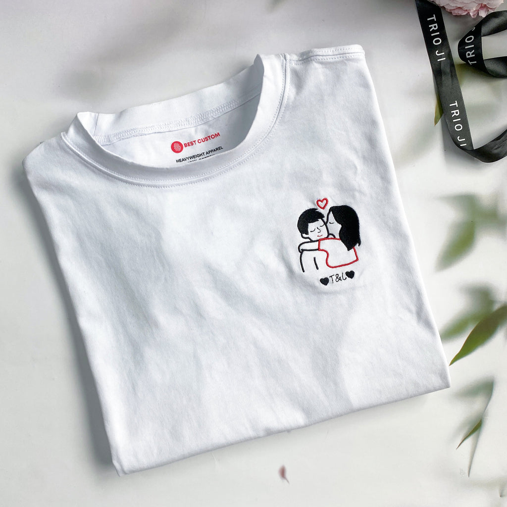 Couple Kiss - Personalized Embroidered Apparel - Gift For Couple IMG_0513.jpg?v=1743397439