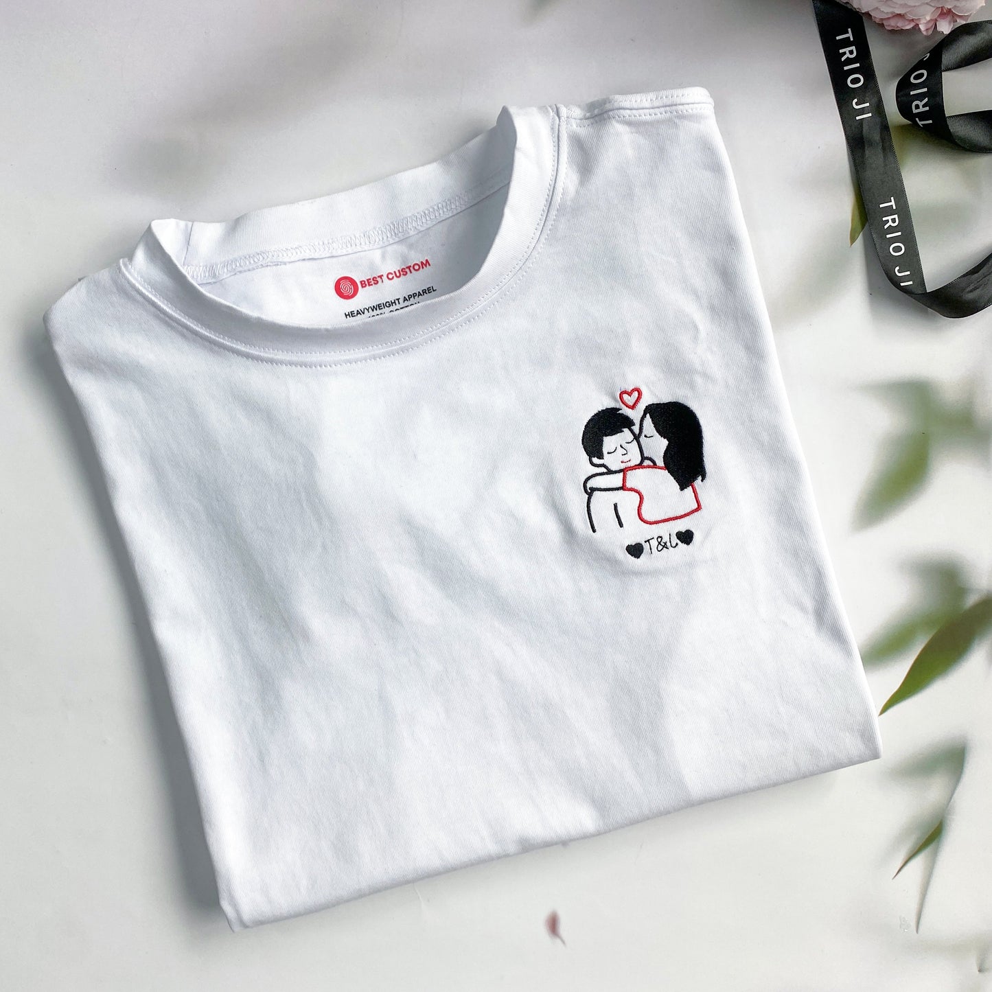 Couple Kiss - Personalized Embroidered Apparel - Gift For Couple IMG_0513.jpg?v=1743397439