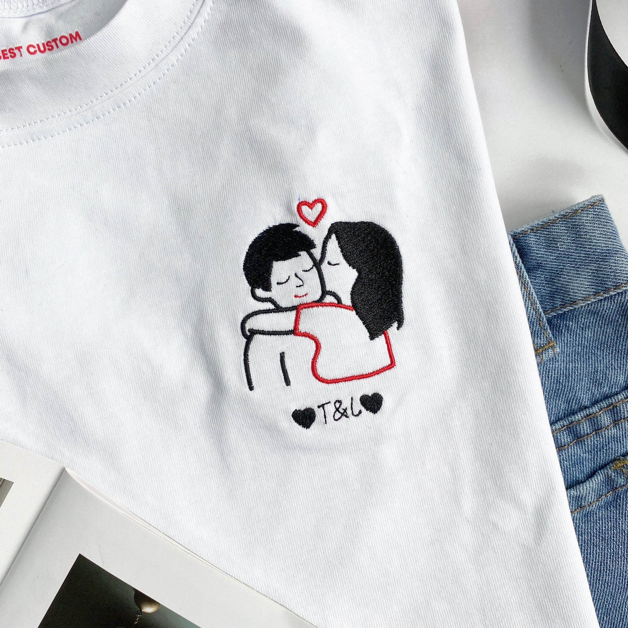 Couple Kiss - Personalized Embroidered Apparel - Gift For Couple IMG_0517.jpg?v=1743397439