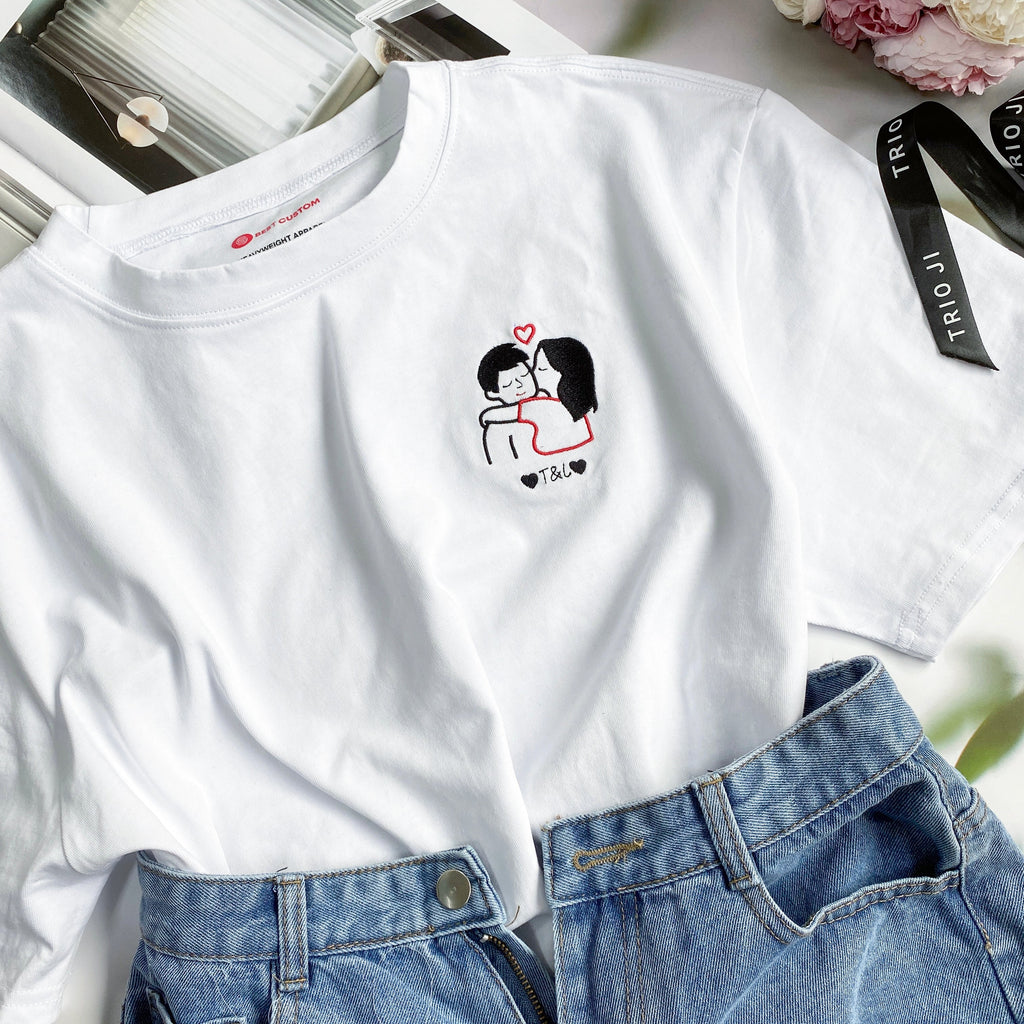 Couple Kiss - Personalized Embroidered Apparel - Gift For Couple IMG_0519.jpg?v=1743397439