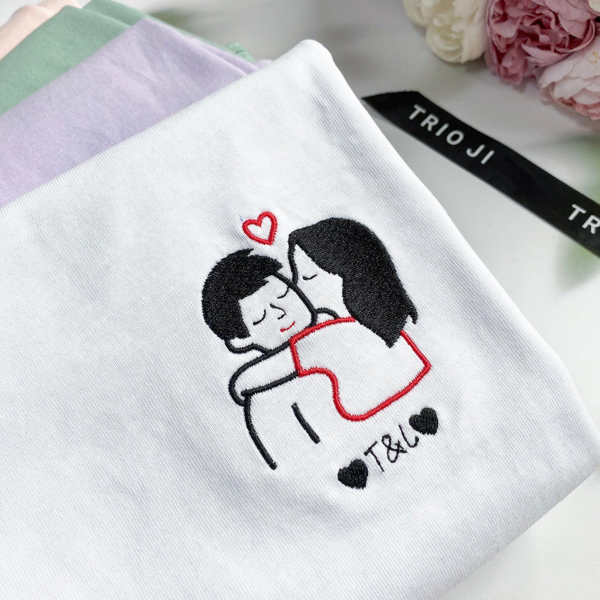 Couple Kiss - Personalized Embroidered Apparel - Gift For Couple IMG_0523.jpg?v=1743397439